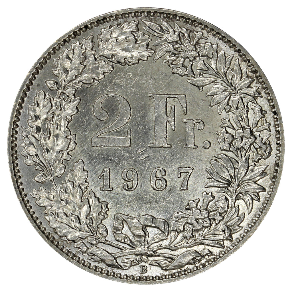 Switzerland 1967B 2 Francs Brilliant Uncirculated (MS63)