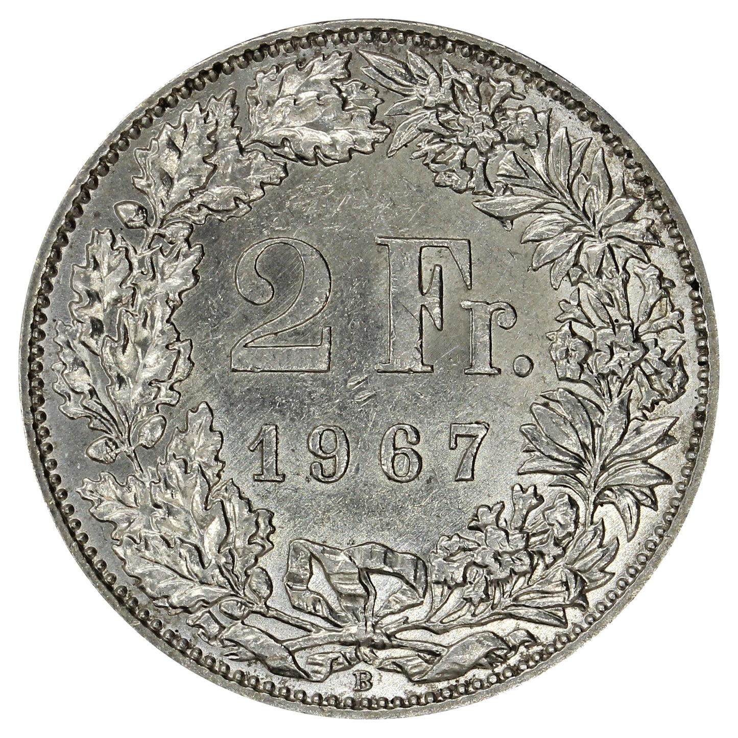 Switzerland 1967B 2 Francs Brilliant Uncirculated (MS63)