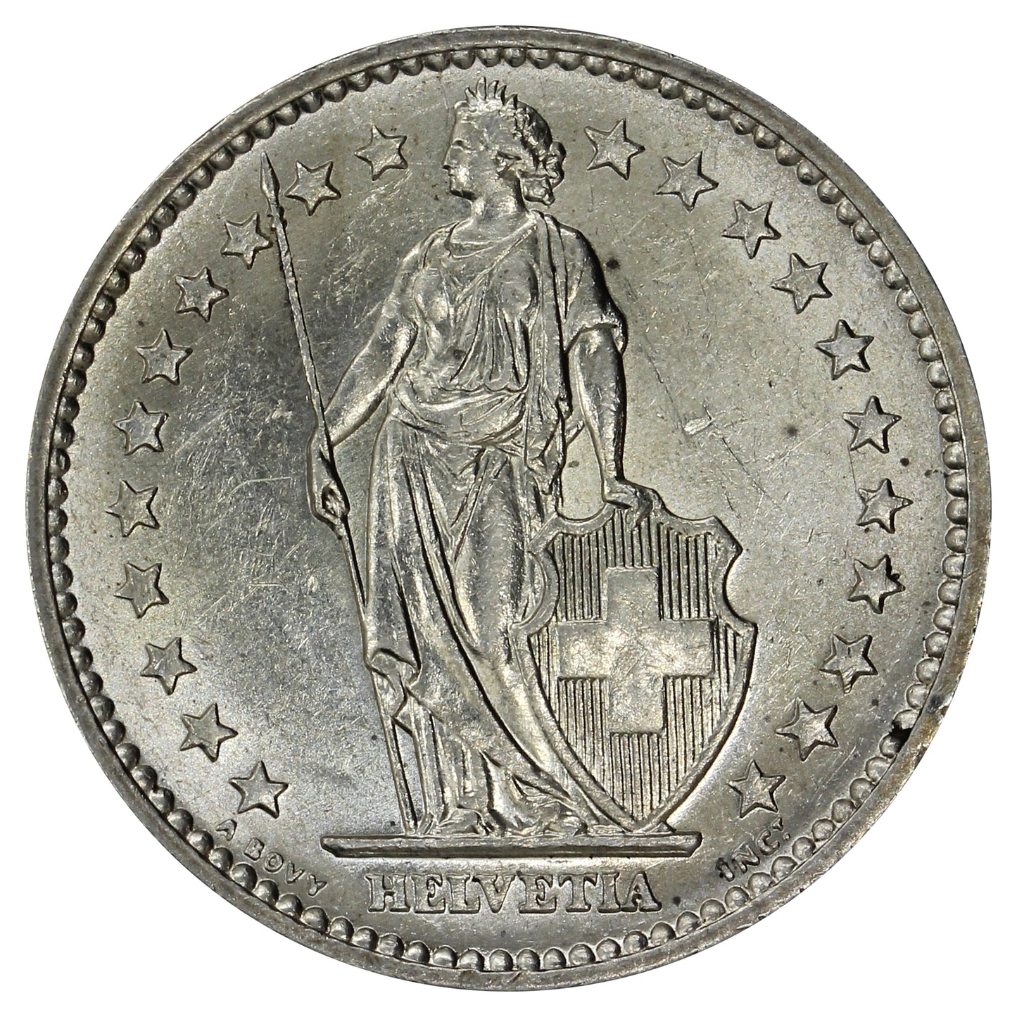 Switzerland 1967B 2 Francs Brilliant Uncirculated (MS63)
