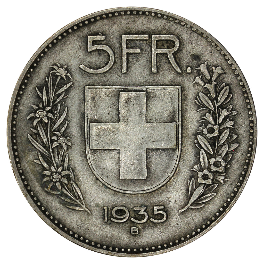 Switzerland 1935B 5 Francs VF-EF (VF30)