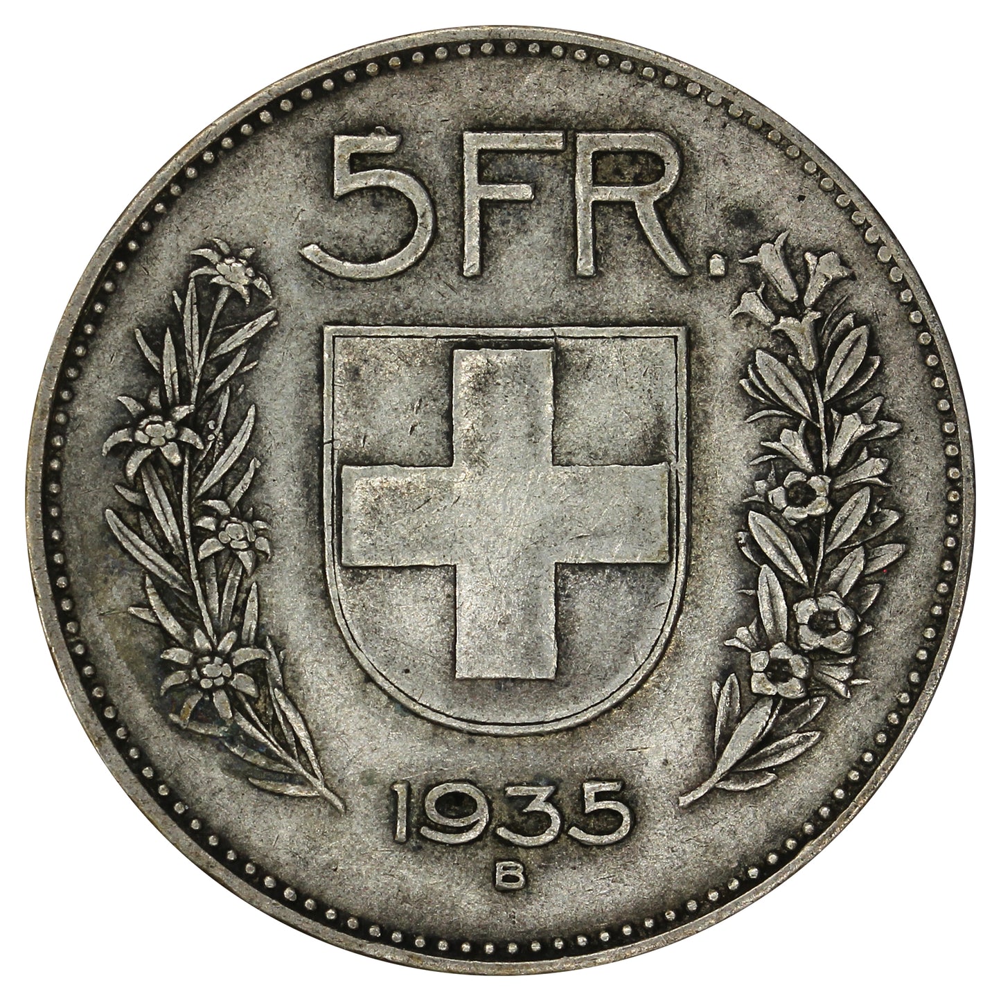 Switzerland 1935B 5 Francs VF-EF (VF30)