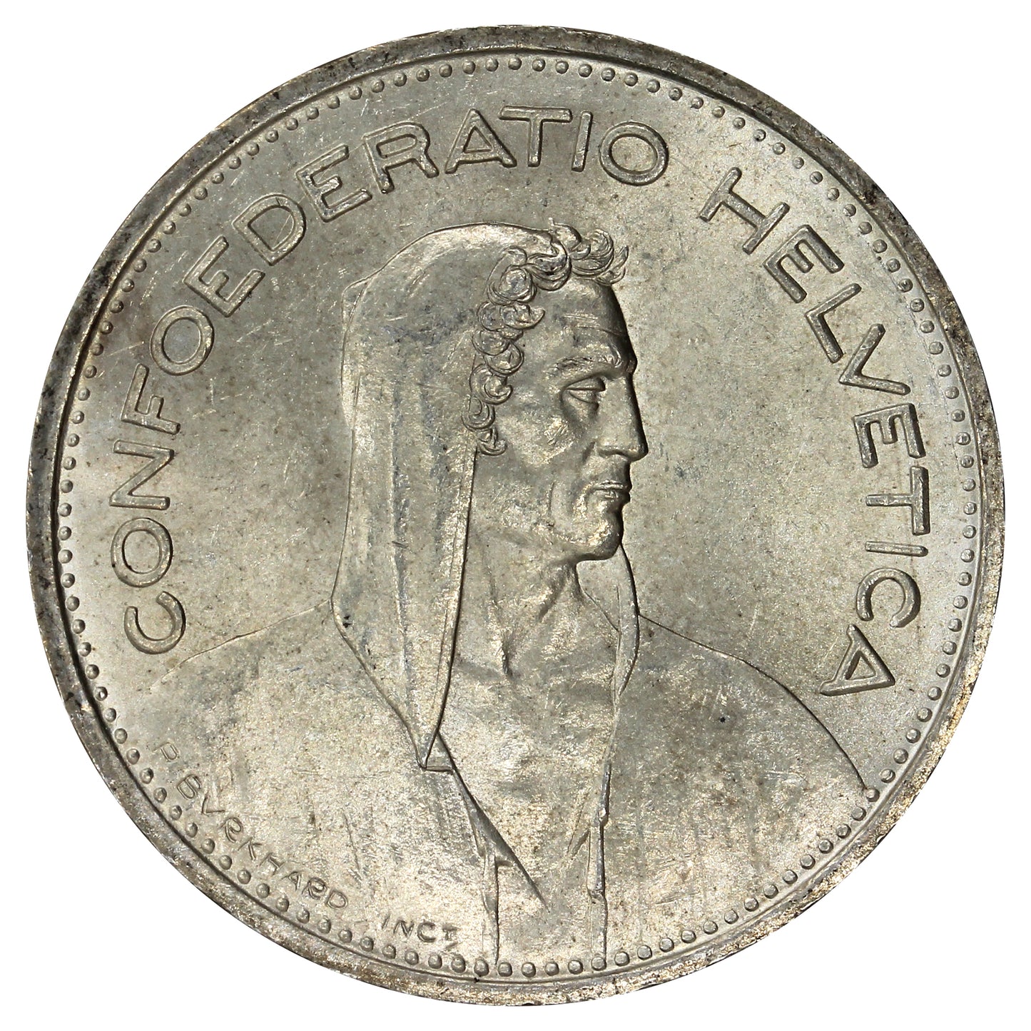Switzerland 1954B 5 Francs Uncirculated (MS60)