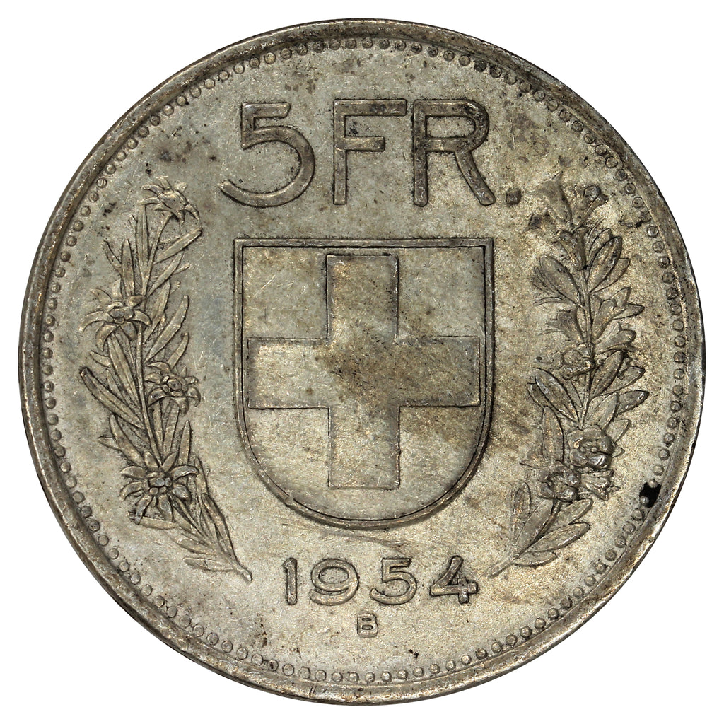 Switzerland 1954B 5 Francs Extra Fine (EF40)