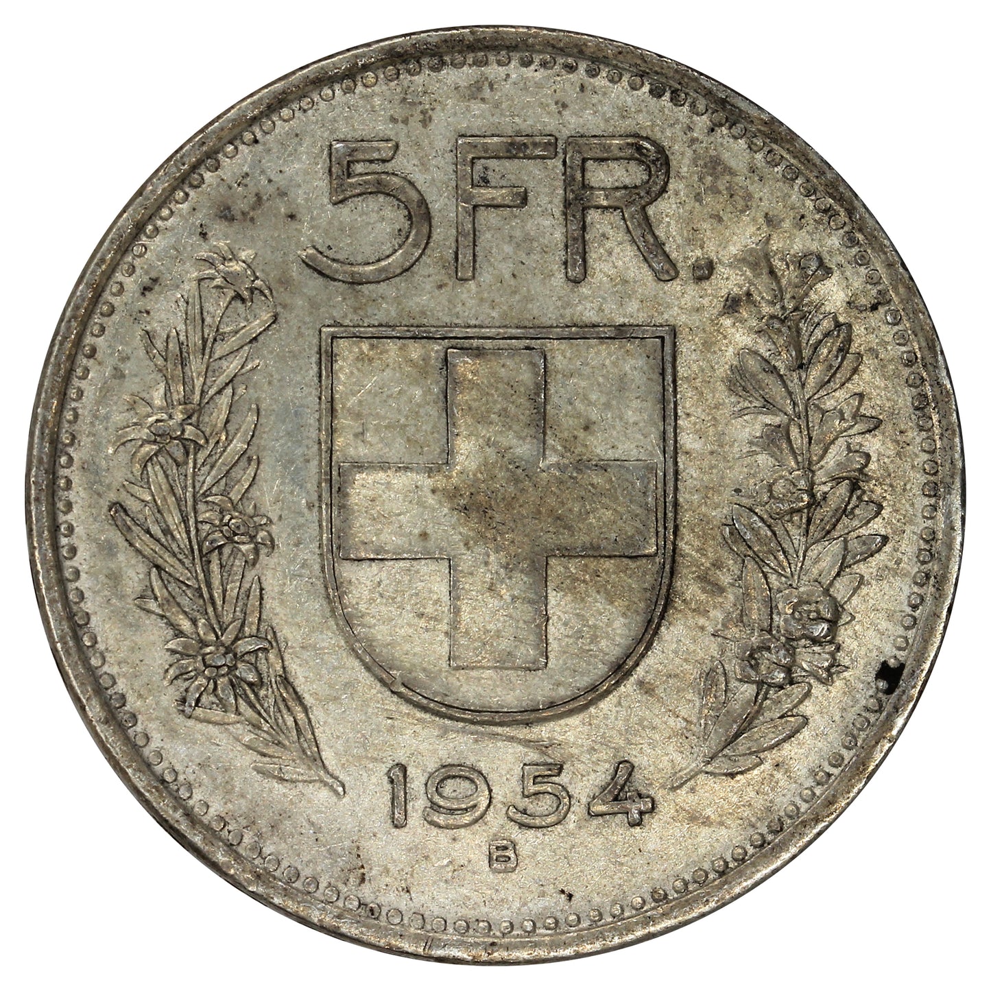 Switzerland 1954B 5 Francs Extra Fine (EF40)