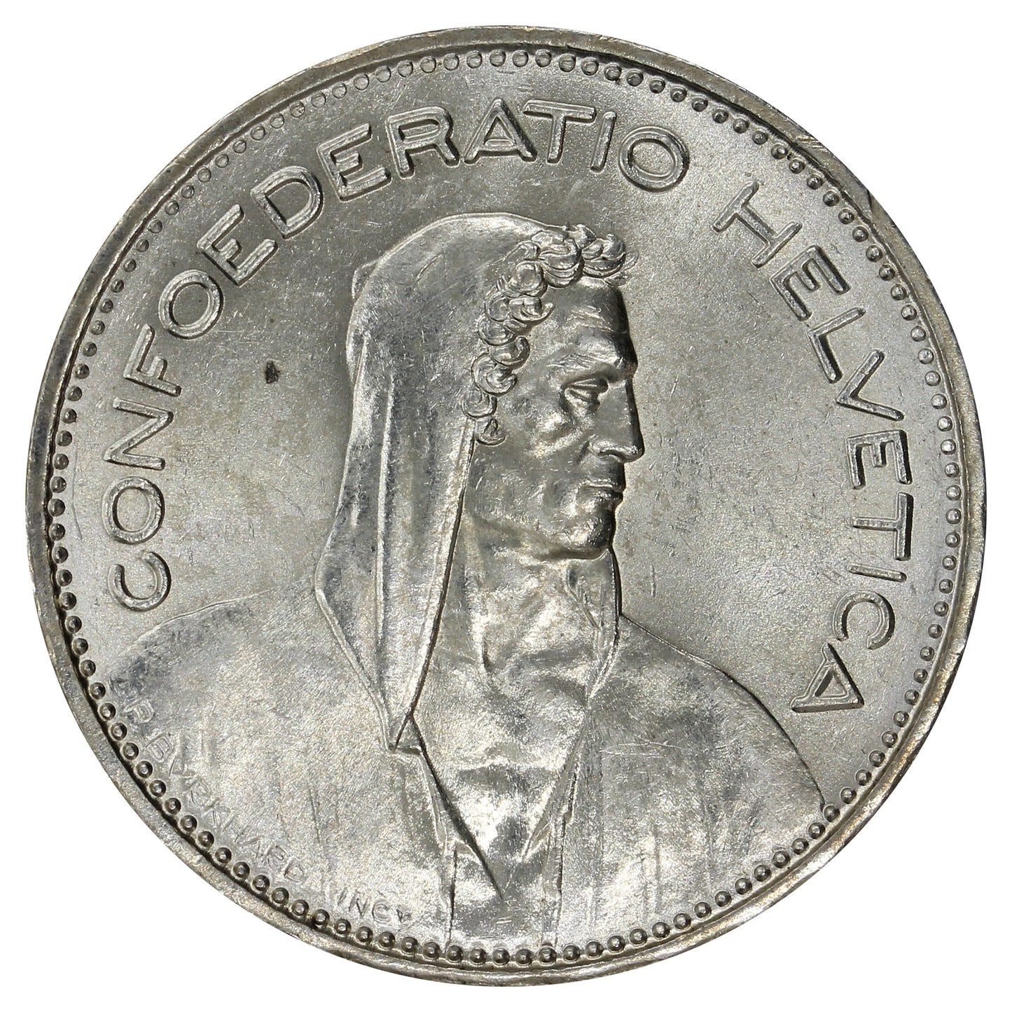Switzerland 1965B 5 Francs UNC+ (MS62)