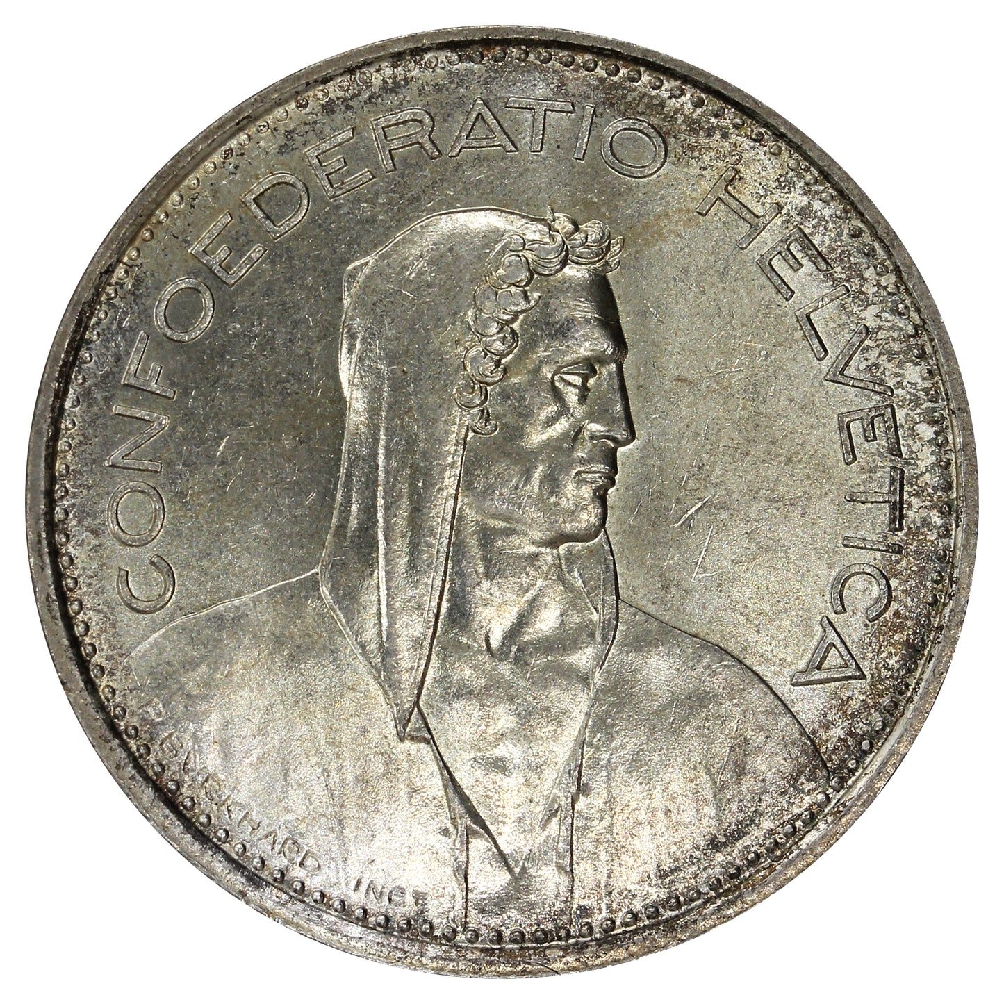 Switzerland 1966B 5 Francs UNC+ (MS62)
