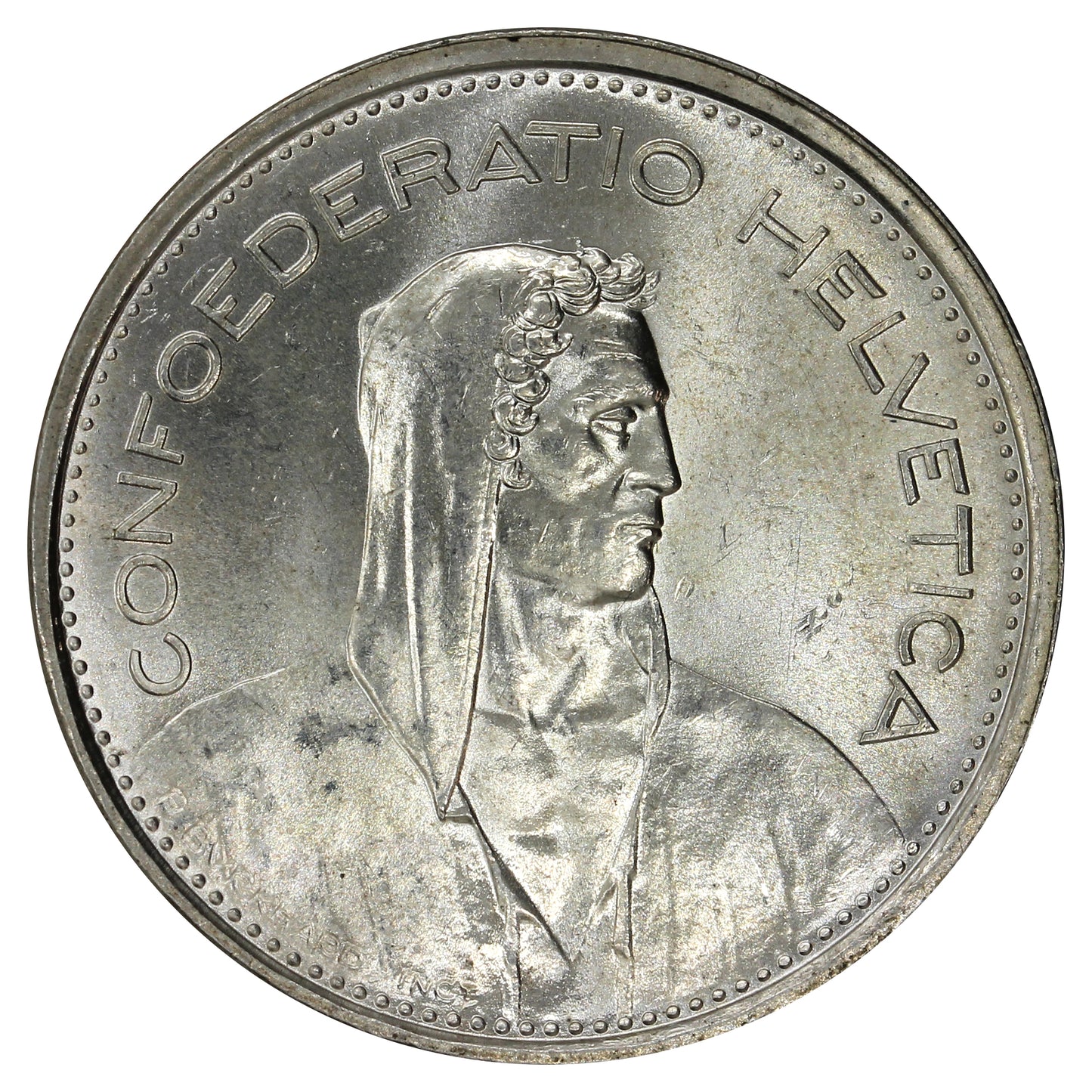 Switzerland 1967B 5 Francs Choice Brilliant Uncirculated (MS64)