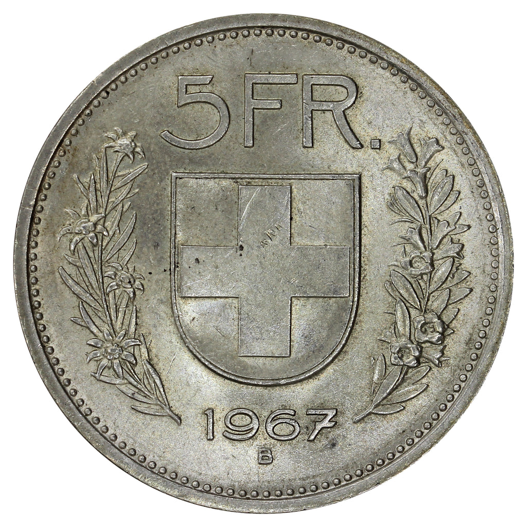 Switzerland 1967B 5 Francs Uncirculated (MS60)
