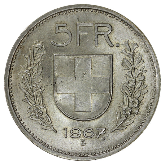 Switzerland 1967B 5 Francs Uncirculated (MS60)