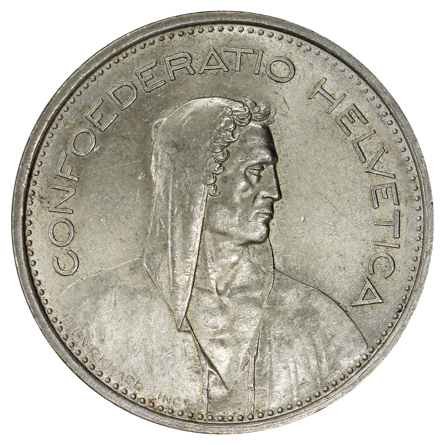 Switzerland 1967B 5 Francs Uncirculated (MS60)