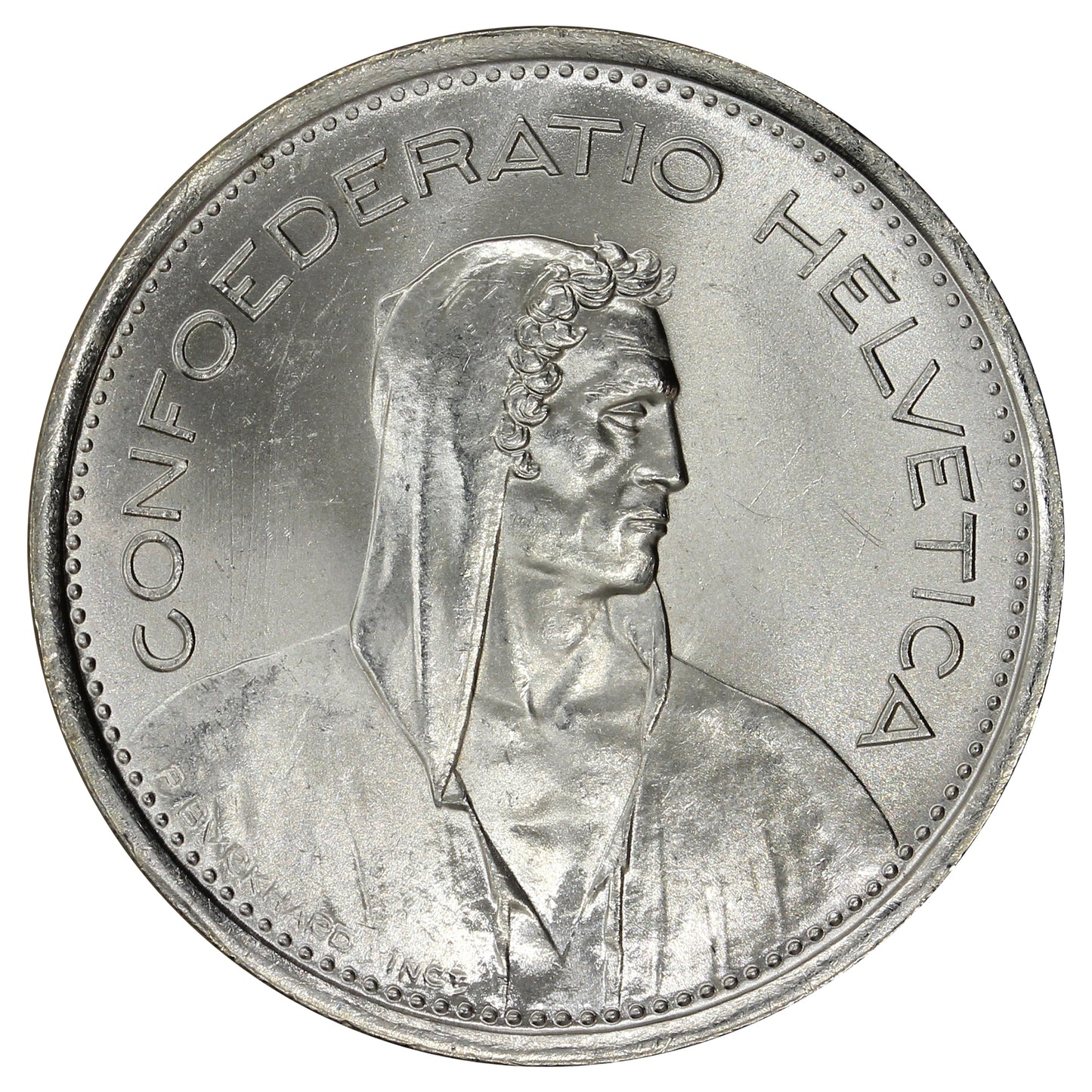 Switzerland 1969B 5 Francs Brilliant Uncirculated (MS63)