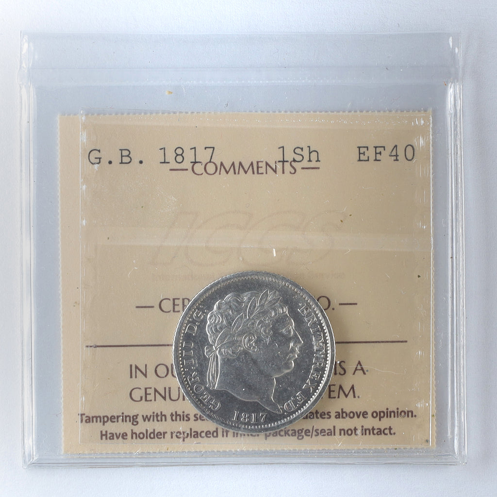 Great Britain 1817 George III Shilling ICCS Certified EF40