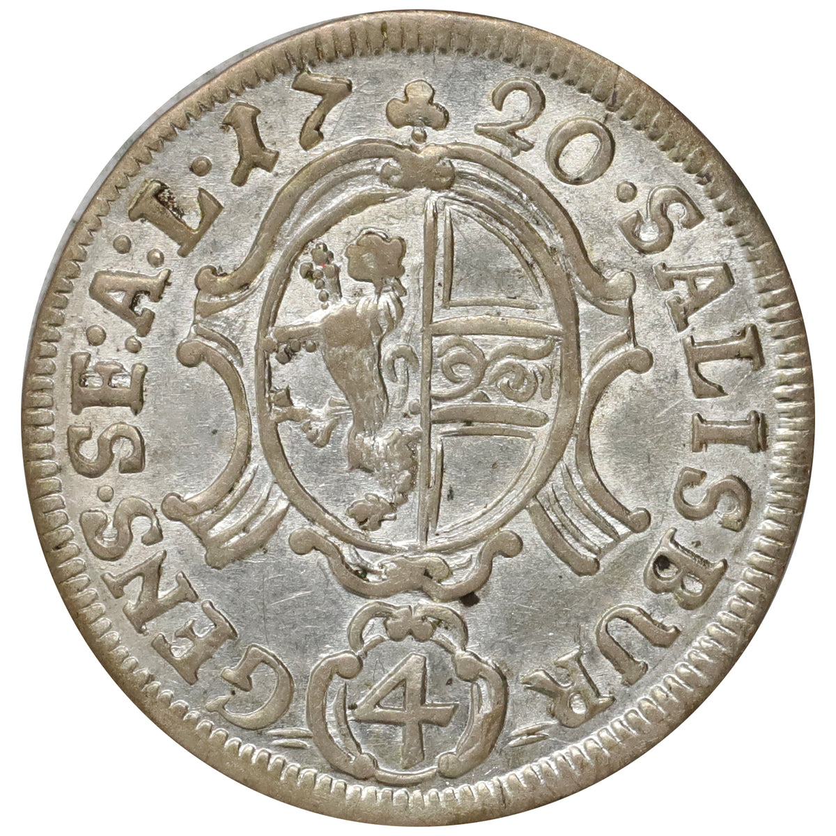 Austria 1720 Salzburg 4 Kruzer AU-UNC (AU55) $