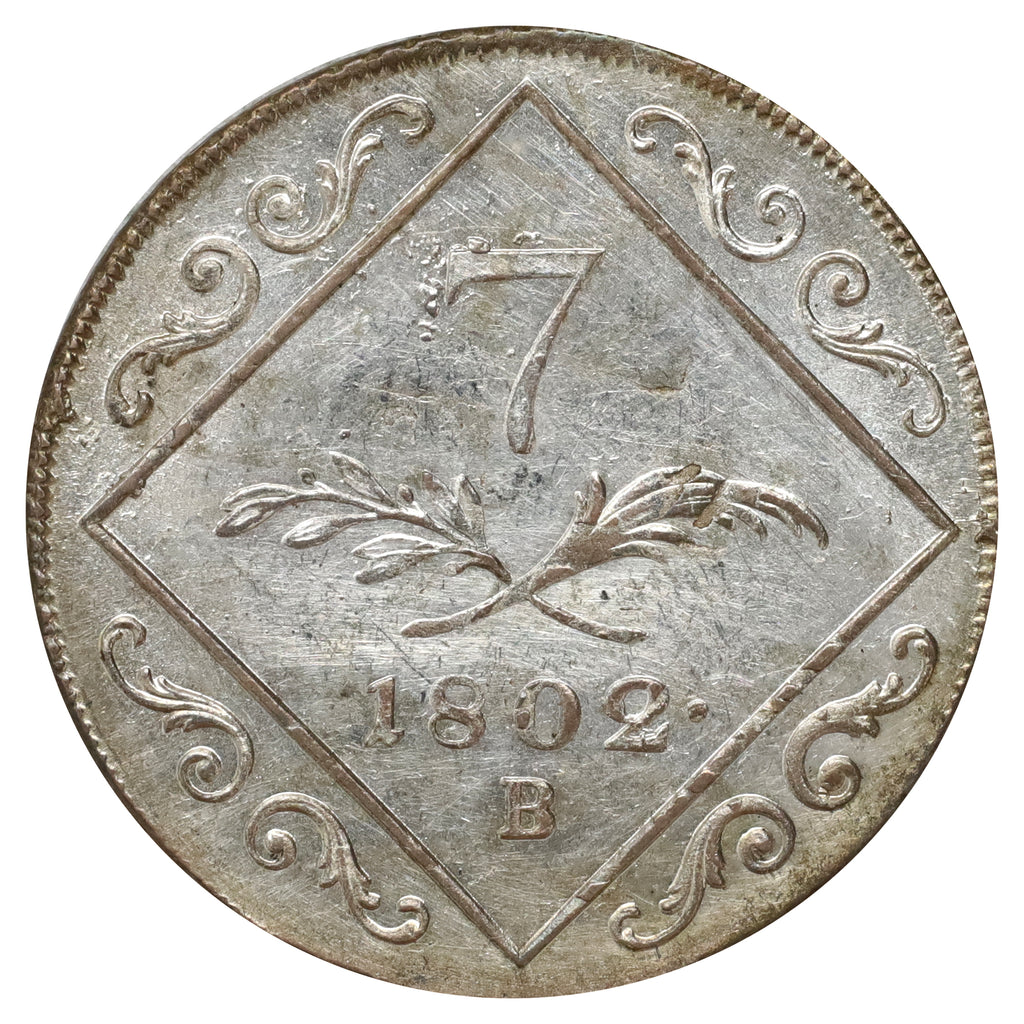 Austria 1802B Franz II 7 Kreuzer UNC+ (MS62) $