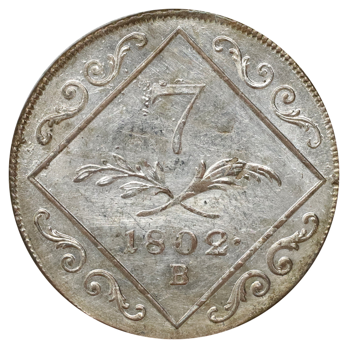 Austria 1802B Franz II 7 Kreuzer UNC+ (MS62) $