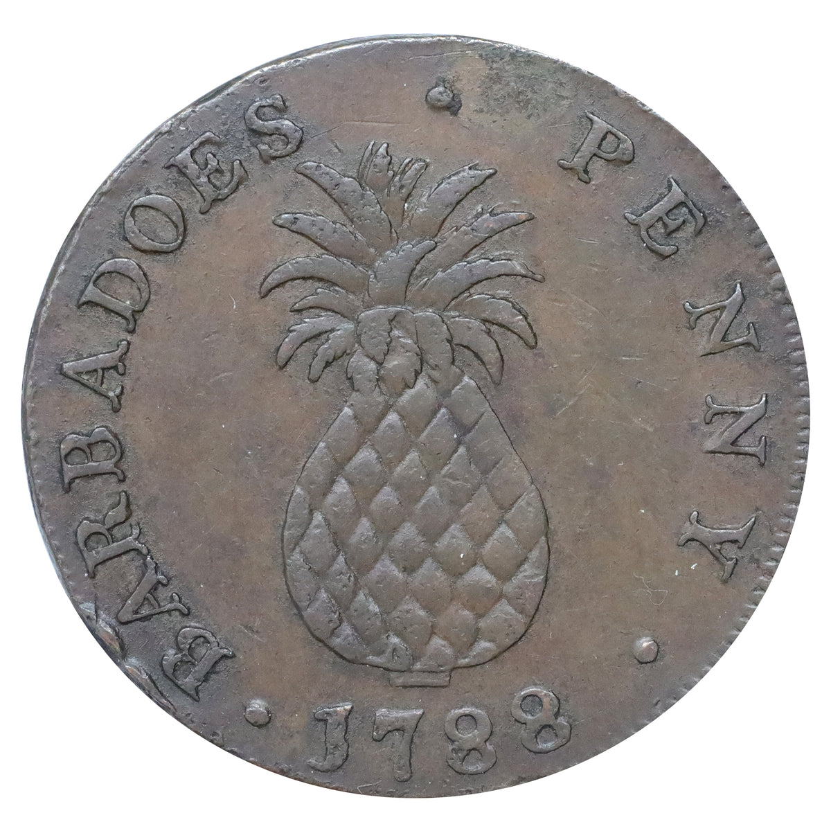 Barbados 1788 Penny Almost Uncirculated (AU50)