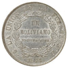 Bolivia 1874 Un Boliviano Almost Uncirculated (AU50)