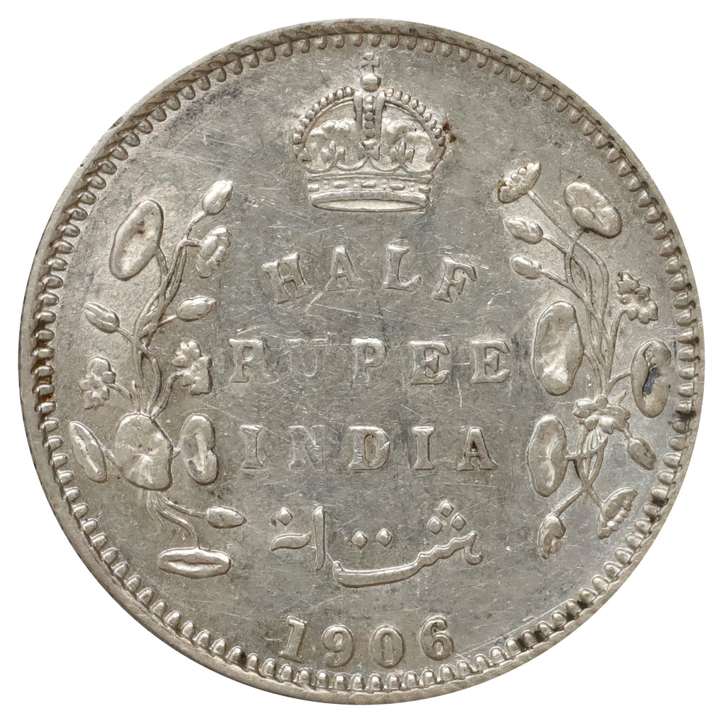 British India 1906 Half Rupee EF-AU (EF45)