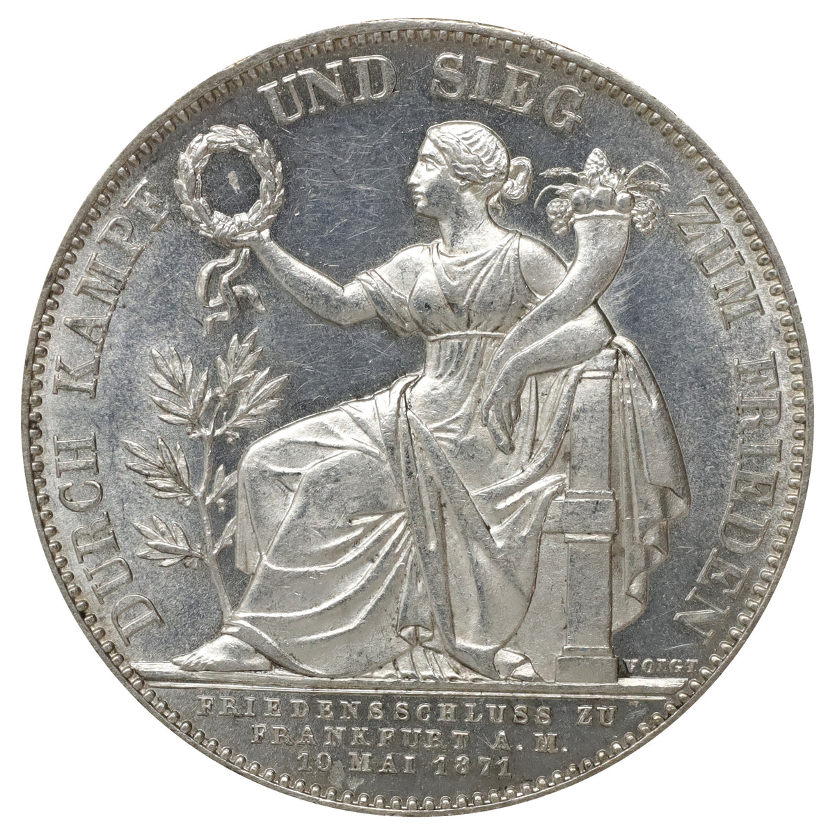 German States 1871 Bavaria Thaler AU-UNC (AU55)