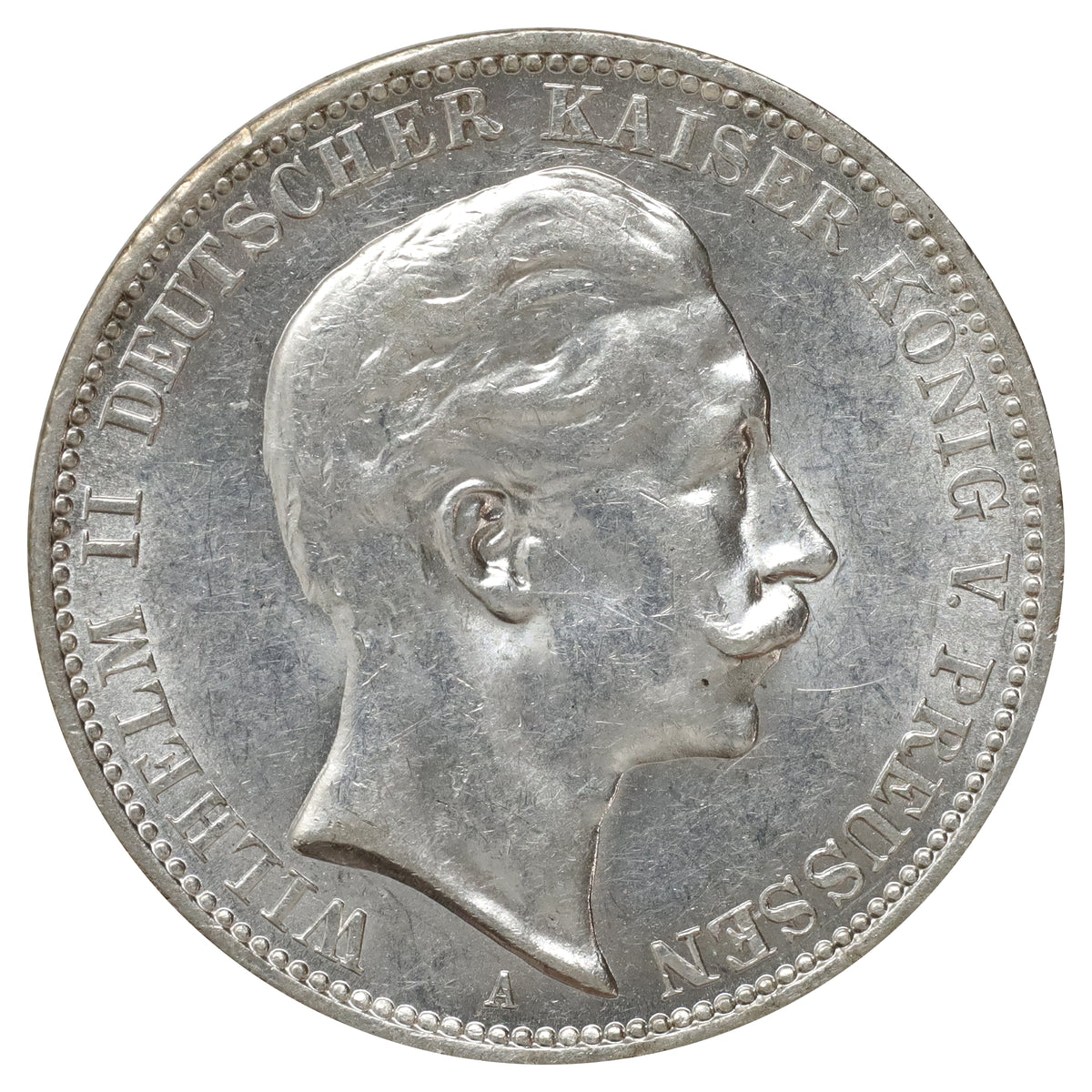 German States 1911A Prussia 3 Marks AU-UNC (AU55)