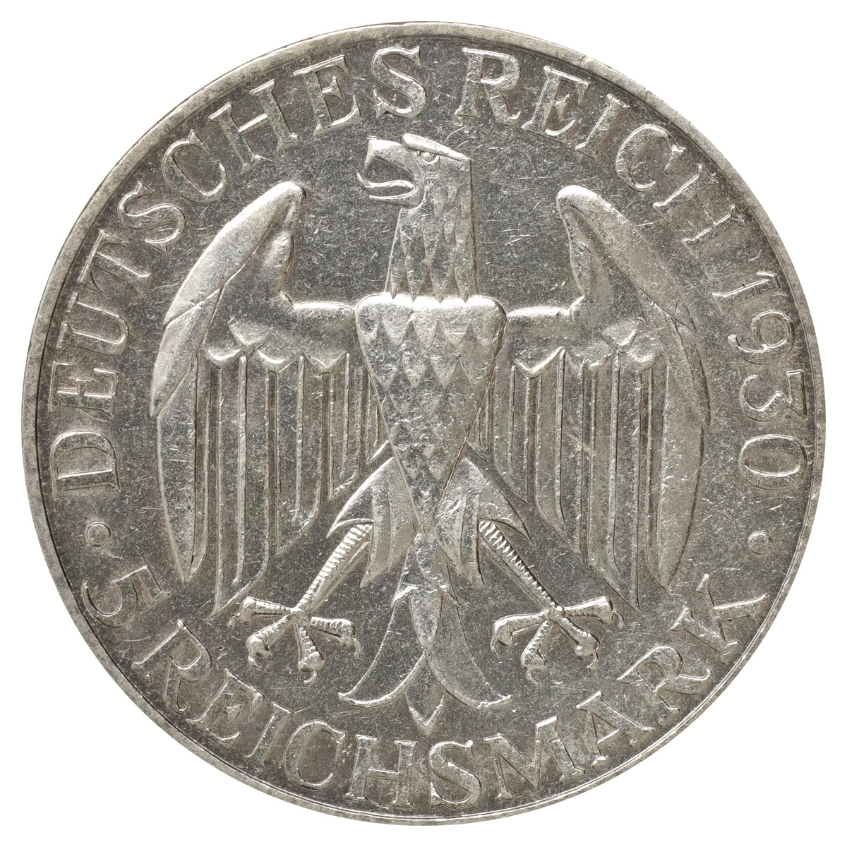 German Weimar Republic 1930D Graf Zeppelin 5 Marks EF-AU (EF45)
