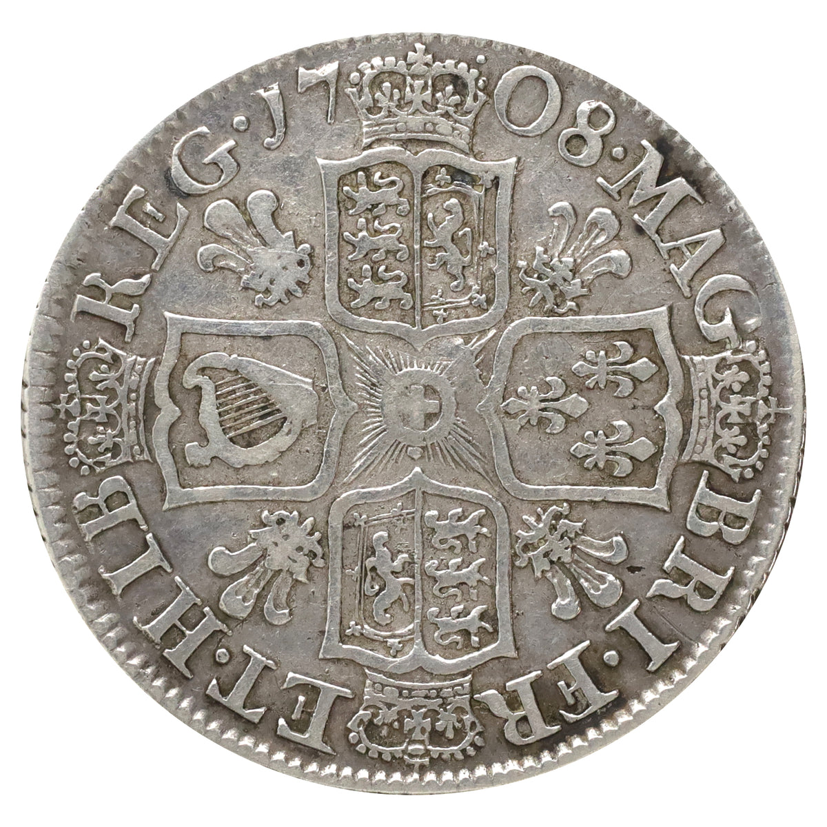 Great Britain 1708 Anne Shilling Very Fine (VF20)