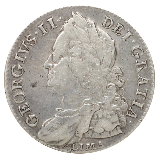 Great Britain 1746 "Lima" George II 1/2 Crown Very Fine (VF20)