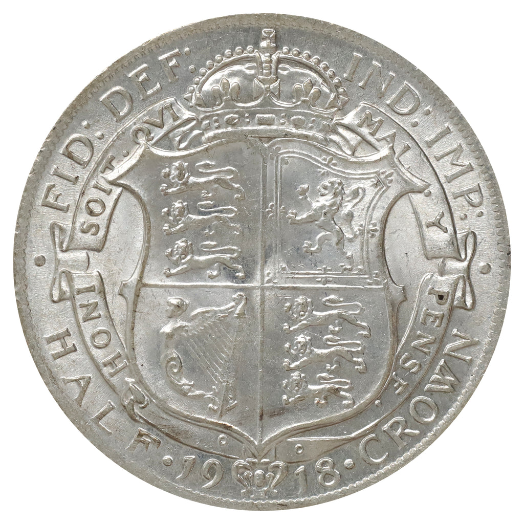 Great Britain 1918 1/2 Crown UNC+ (MS62)