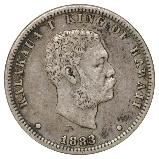 Hawaii 1883 1/4 Dollar VF-EF (VF30)