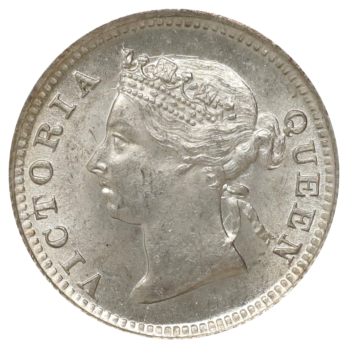 Hong Kong 1897 5 Cents Choice Brilliant Uncirculated (MS64)