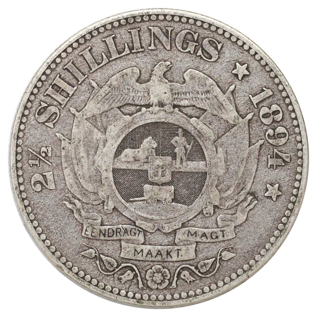 South Africa 1894 2 1/2 Shillings VF-EF (VF30) $