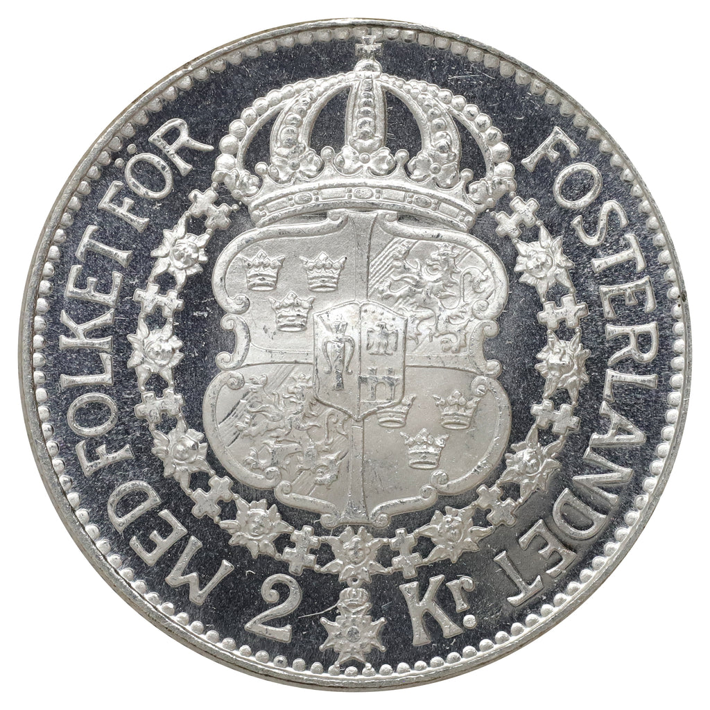 Sweden 1926W 2 Kroner Choice Brilliant Uncirculated (MS64) $ Cameo