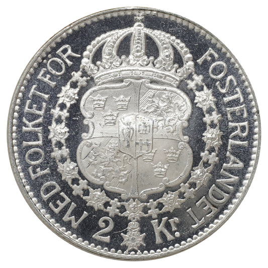 Sweden 1926W 2 Kroner Choice Brilliant Uncirculated (MS64) $ Cameo