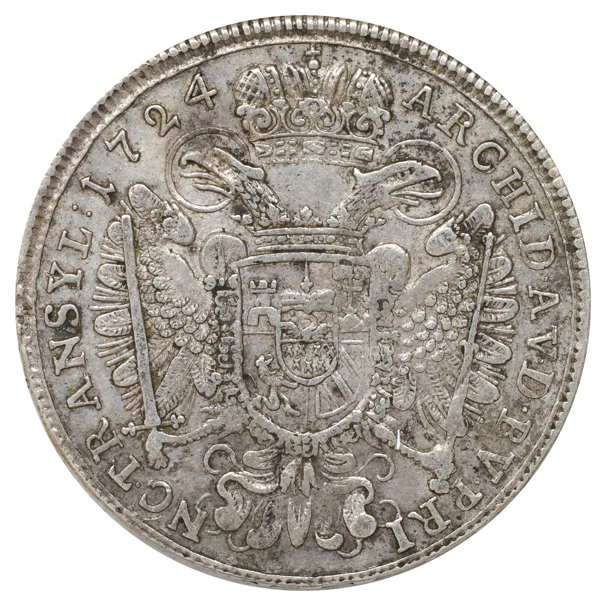 Transylvania 1724 Karl VI Siebenburgen 1/2 Thaler Almost Uncirculated (AU50) $