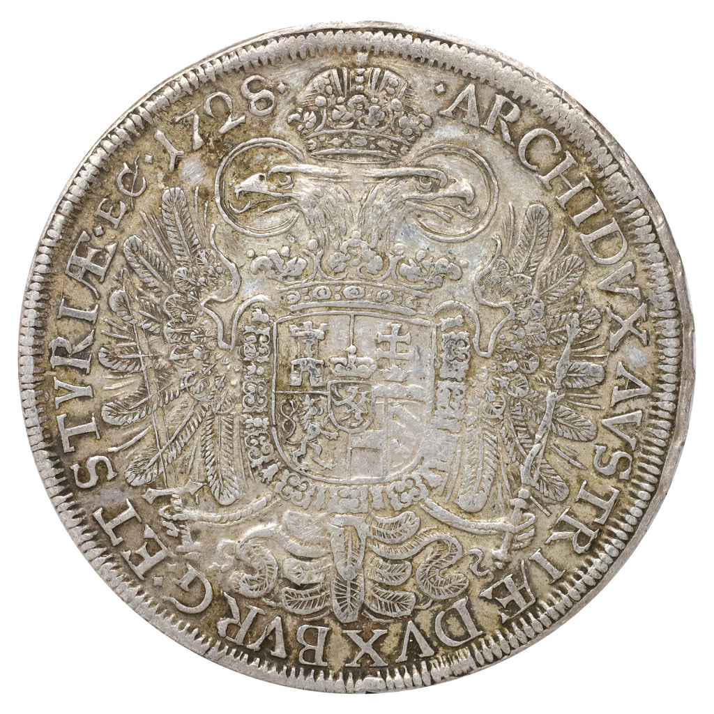 Transylvania 1728 Karl VI Siebenburgen Thaler Almost Uncirculated (AU50) $