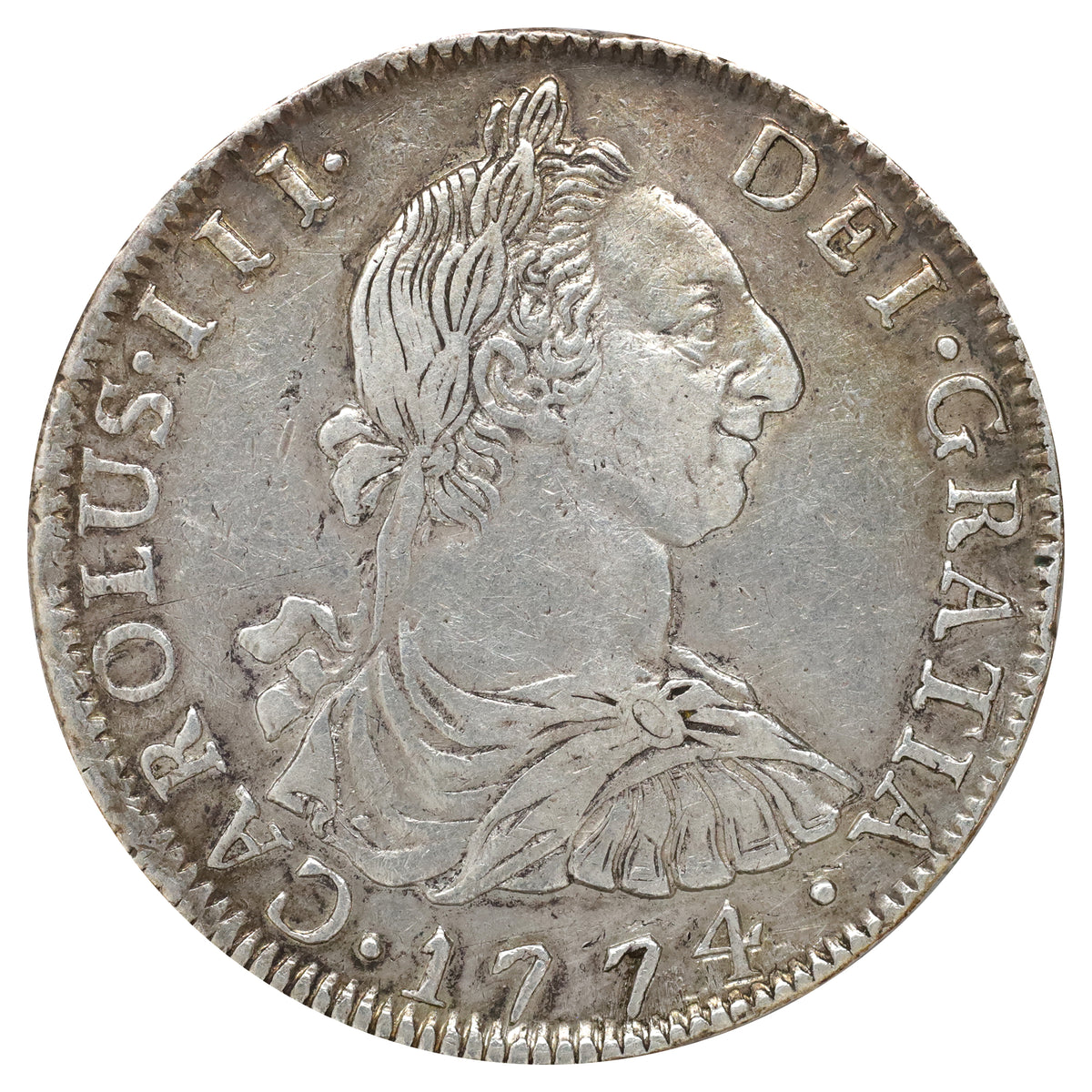 Bolivia 1774 PTS JR Potosi 8 Reales Extra Fine (EF40) (L)