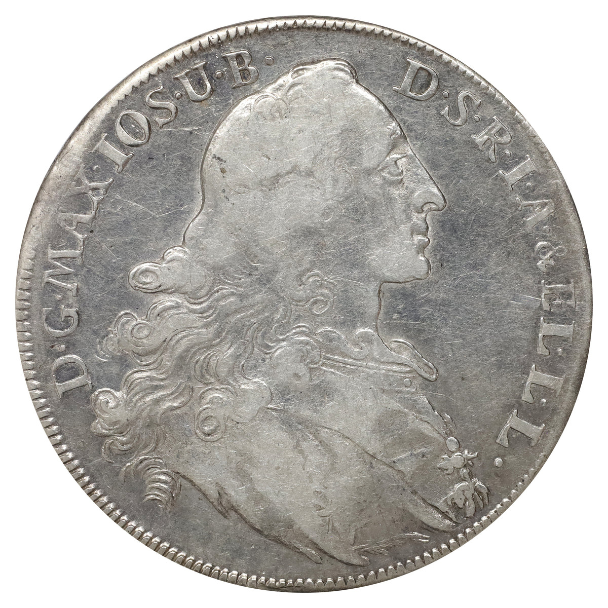 German States 1770 Bavaria Thaler Extra Fine (EF40) (L)