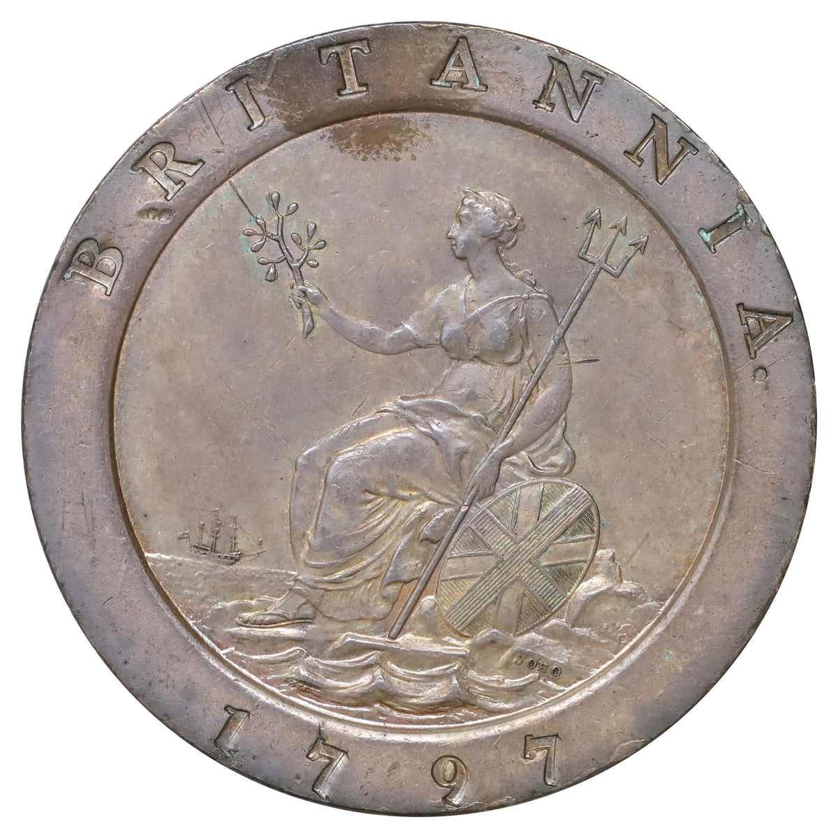 Great Britain 1797 George III 2 Pence Almost Uncirculated (AU50) (L)