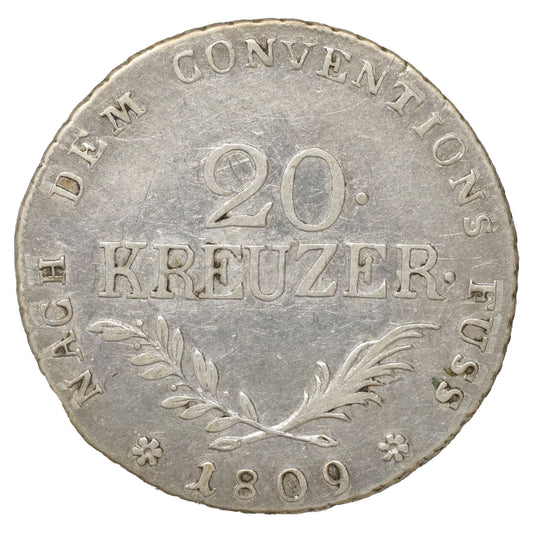 Austrian States 1809 Tyrol 20 Kreuzer Extra Fine (EF40) $