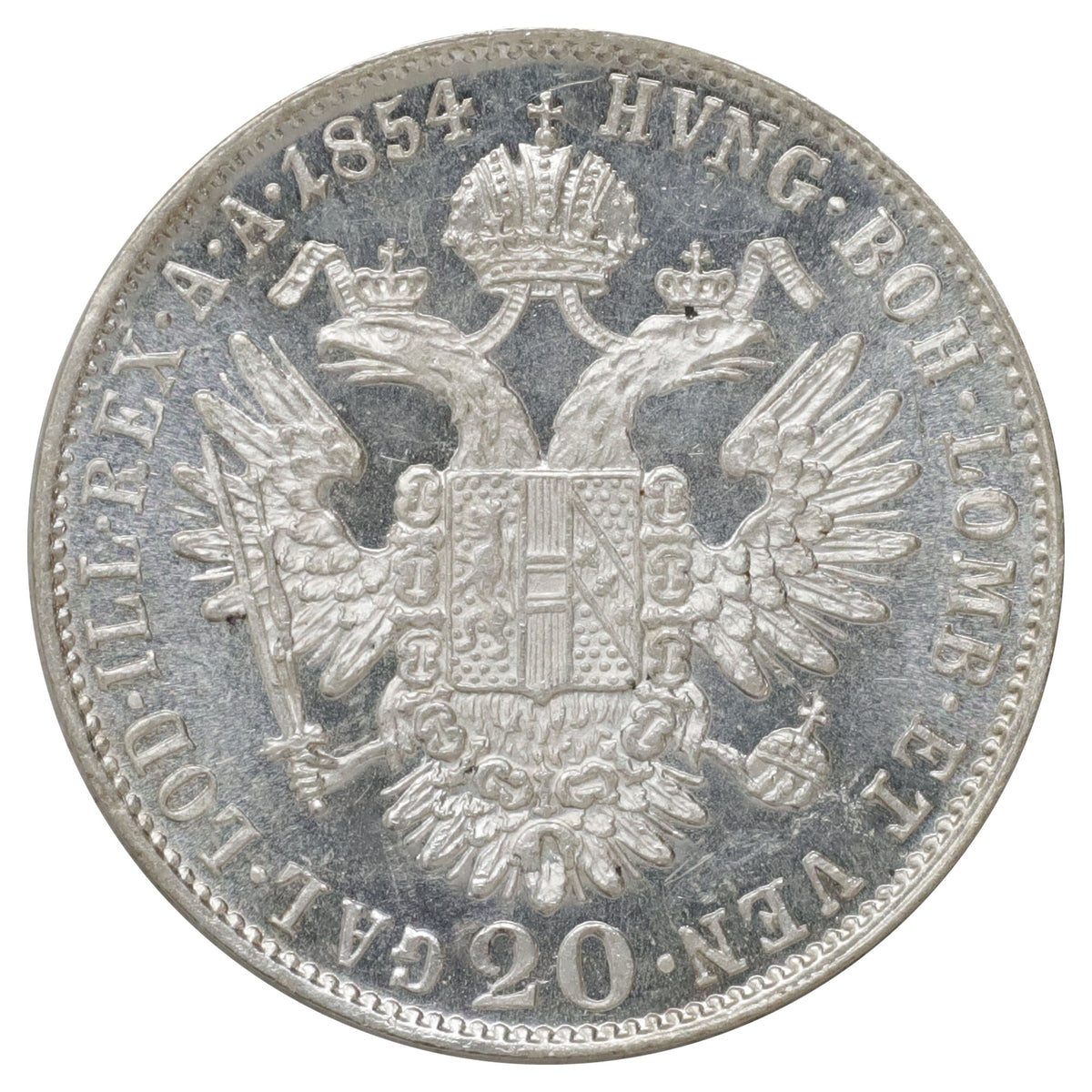 Austria 1854A Franz Joseph I 20 Kreuzer Brilliant Uncirculated (MS63) $