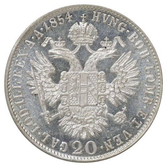 Austria 1854A Franz Joseph I 20 Kreuzer Brilliant Uncirculated (MS63) $