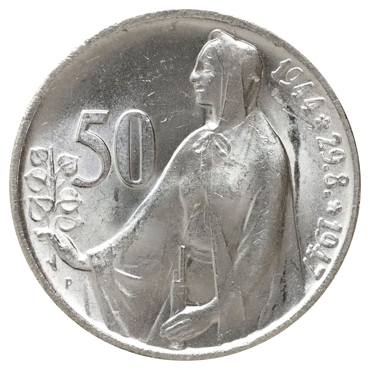Czechoslovakia 1947 50 Korun Choice Brilliant Uncirculated (MS64) $