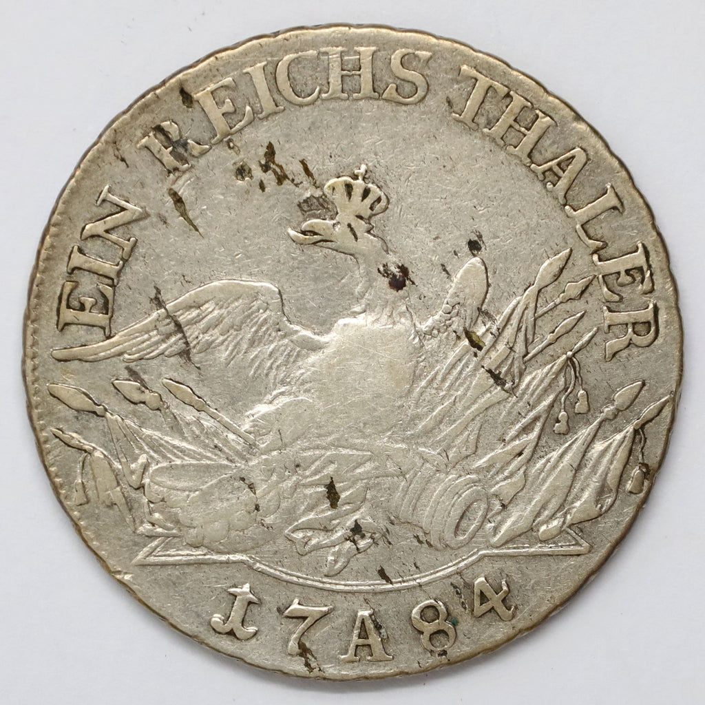 German States 1784A Prussia Friedrich II Thaler VF-EF (VF30) $
