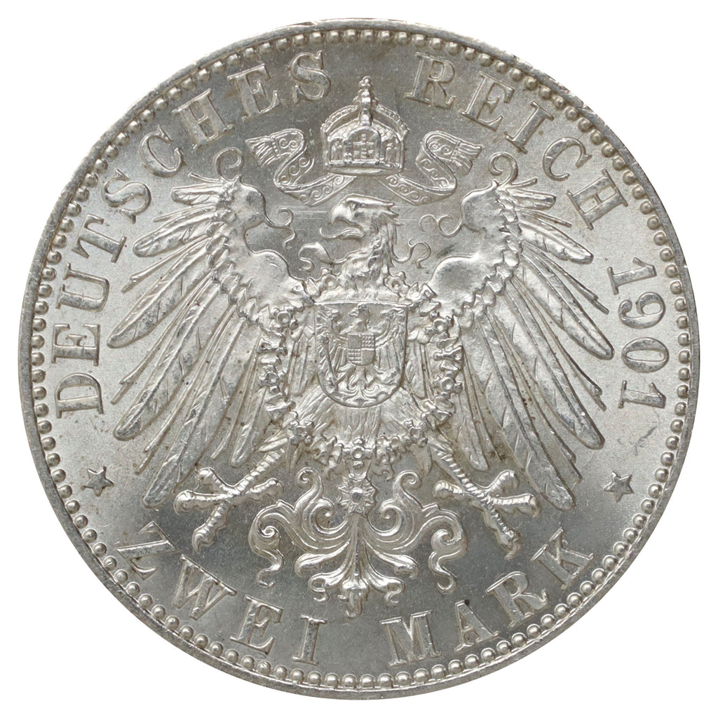 German States 1901 200th Anniversary of Prussia 2 Marks Brilliant Uncirculated (MS63) $