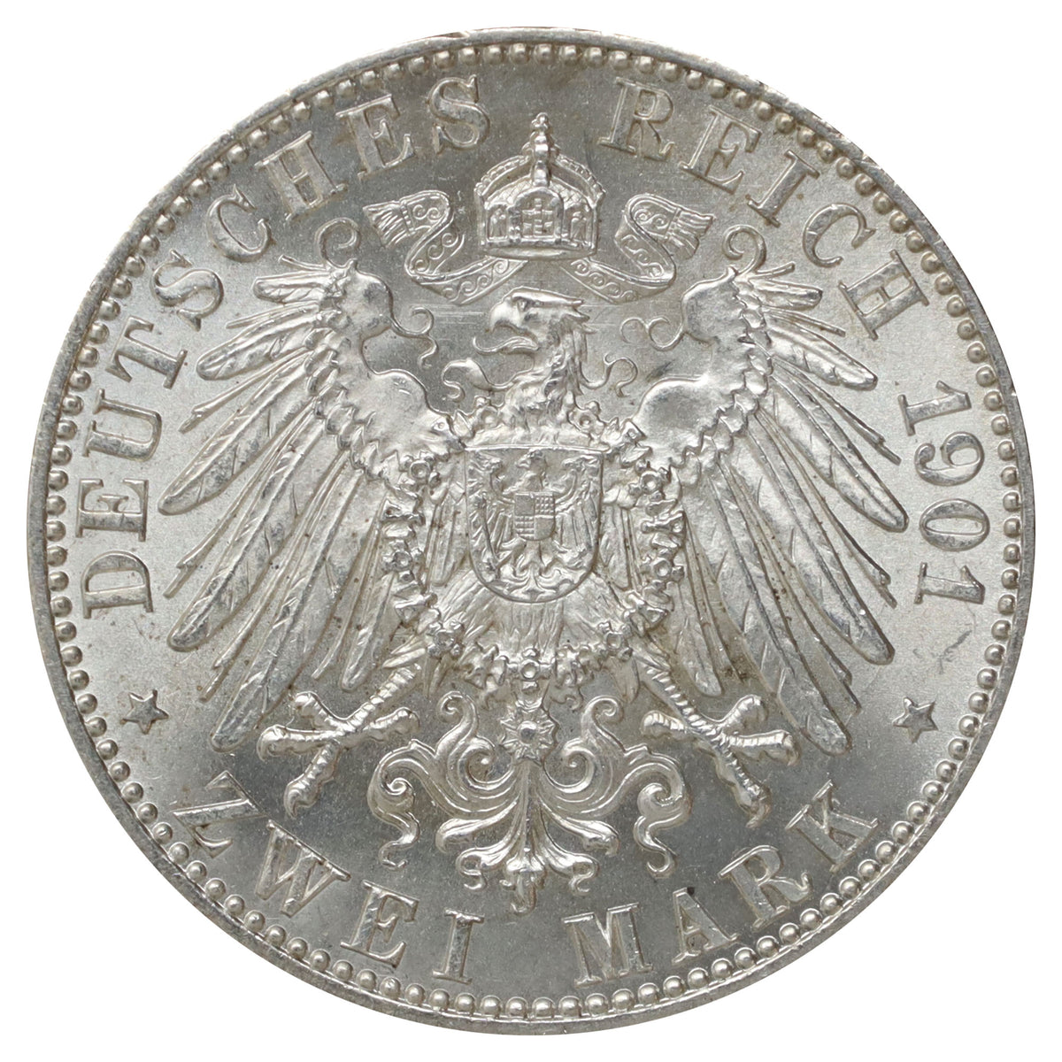 German States 1901 200th Anniversary of Prussia 2 Marks Brilliant Uncirculated (MS63) $