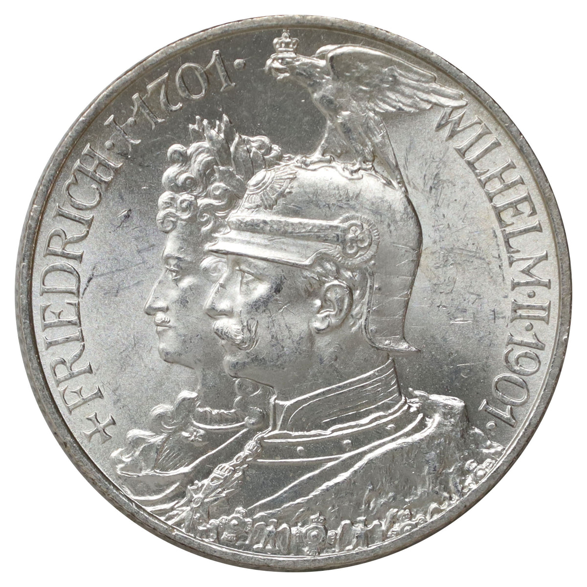 German States 1901 200th Anniversary of Prussia 2 Marks Brilliant Uncirculated (MS63) $