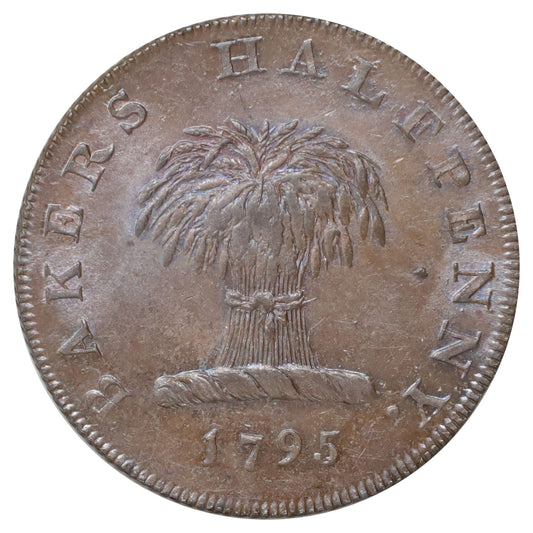 Great Britain 1795 Middlesex Baker's Half Penny Token Brilliant Uncirculated (MS63) L B
