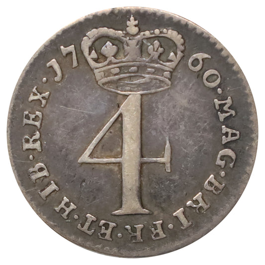 Great Britain 1760 George II 4 Pence Extra Fine (EF40) $