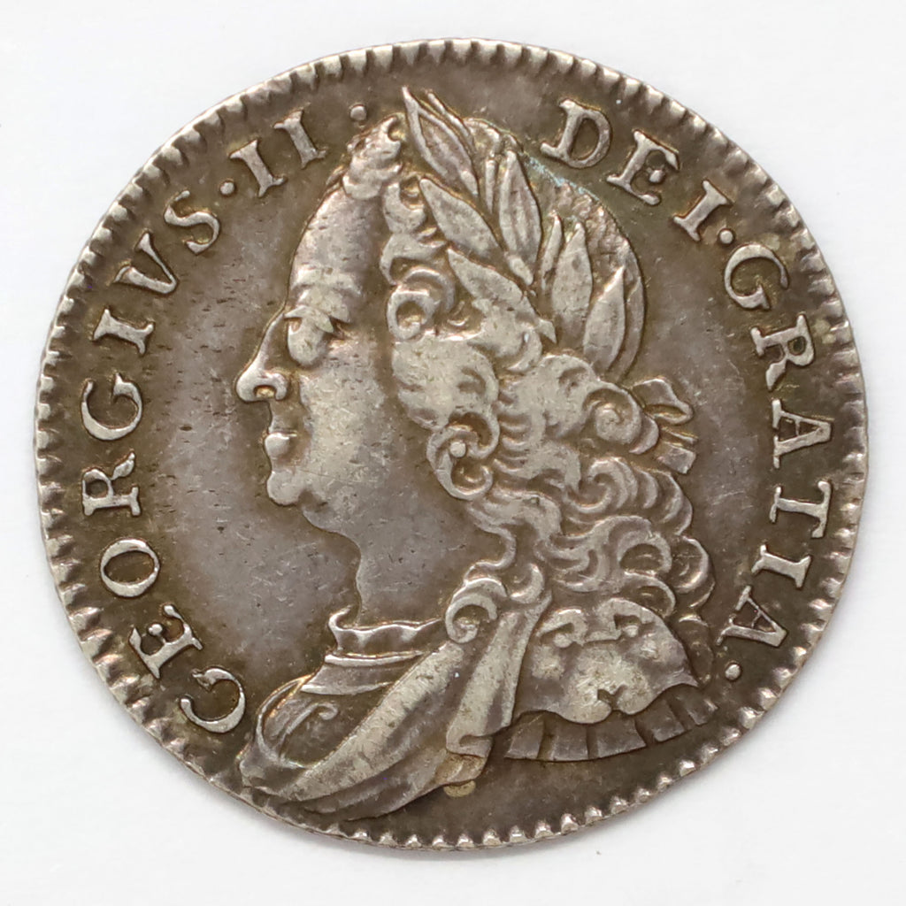 Great Britain 1758 George II 6 Pence EF-AU (EF45) $
