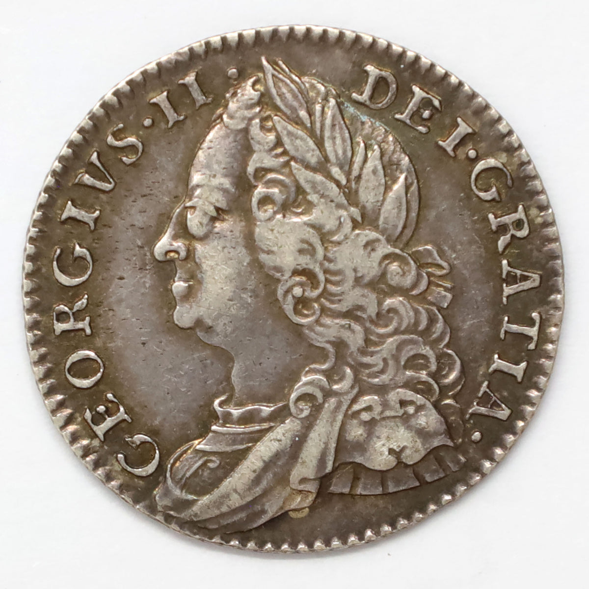 Great Britain 1758 George II 6 Pence EF-AU (EF45) $